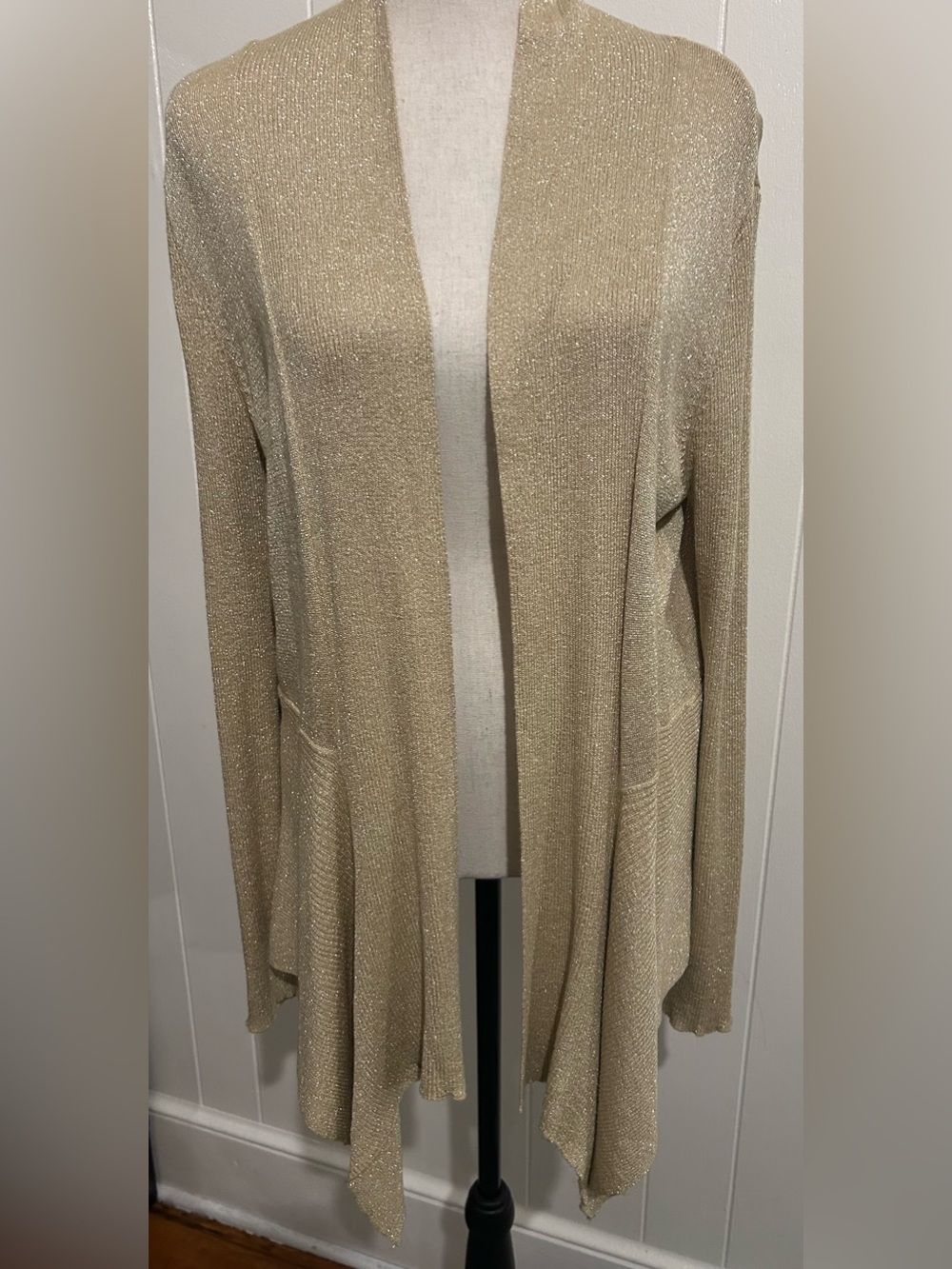 Covington Light Gold Open-Front Women's Cardigan Sweater